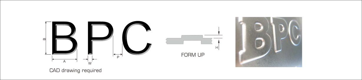 THICK TURRET EMBOSS LOGO MARKING DWG